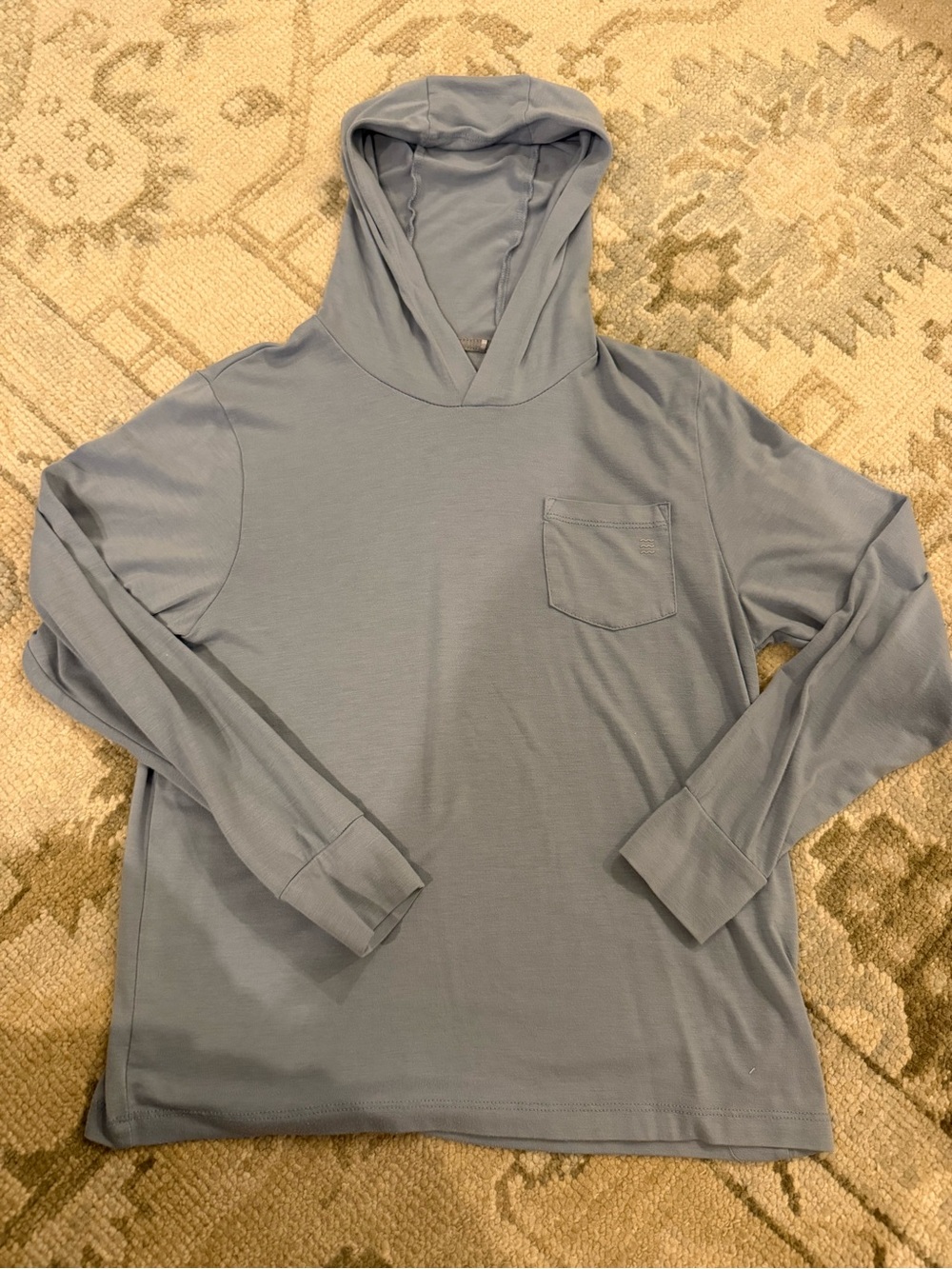 Free fly boys Light Blue Hooded Long-Sleeve Top